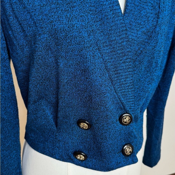 Vintage D' Knit Blue Women's Cropped Cardigan - Picture 5 of 7